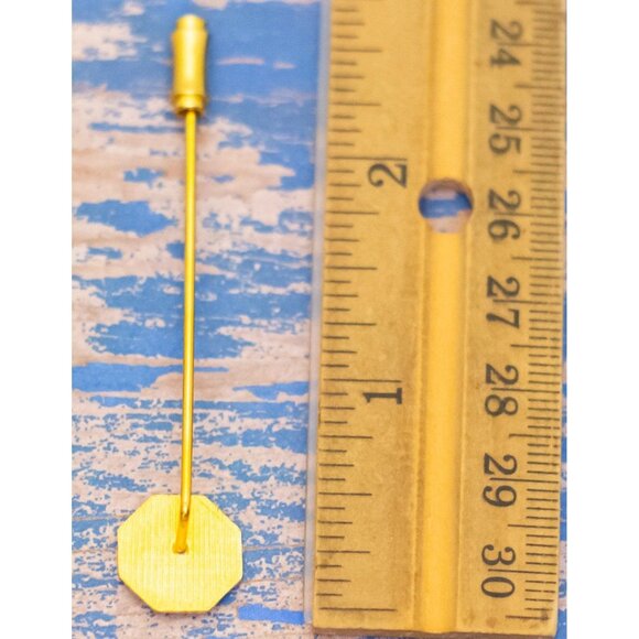 Vintage Geometric Octagon Letter P Tip Stick Pin - L32 - Picture 3 of 3